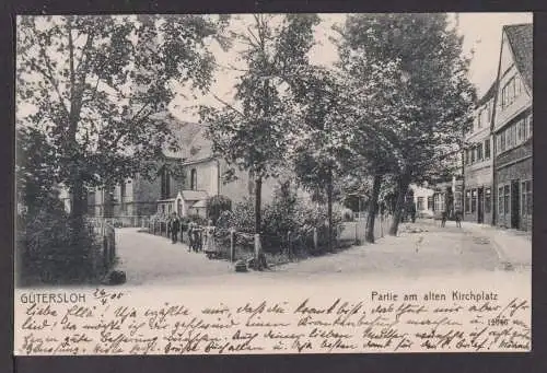 Ansichtskarte Gütersloh NRW 1905 Partie am alten Kirchplatz Ulm