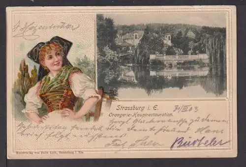 Ansichtskarte Strassburg Frankreich 1903 Orangerie Hauptrestauration Schw. Gmünd