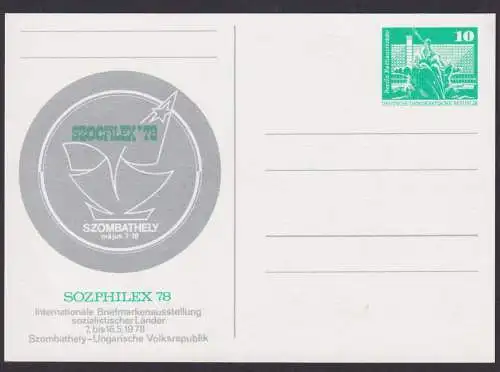 DDR Ganzsache Philatelie Sozphilex 78 Briefmarkenausstellung sozialistischer