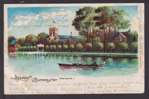 Ansichtskarte Oberspree Berlin Litho 1904 Moerners Blumengarten Berlin