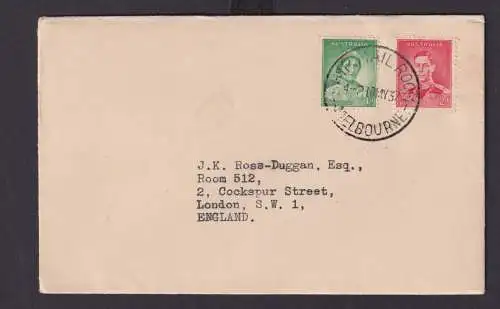 Australien Brief MIF K1 SHIP MAIL ROOM MELBOURNE London Goßbritannien 1937