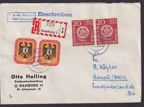 Hamburg Berlin R Brief Paare Briefmarkenhandlung Helling Hanau Main