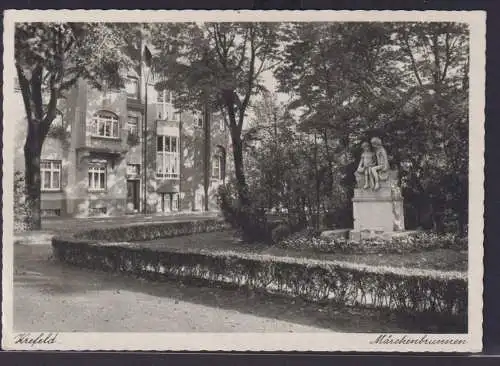 Ansichtskarte Krefeld Märchenbrunnen Park Bäume NRW nach Wiesbaden Hessen