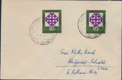 Bund Brief MEF 314 SST 70 Jahre Travemünder Woche nach Schulzendorf 12.8.1959