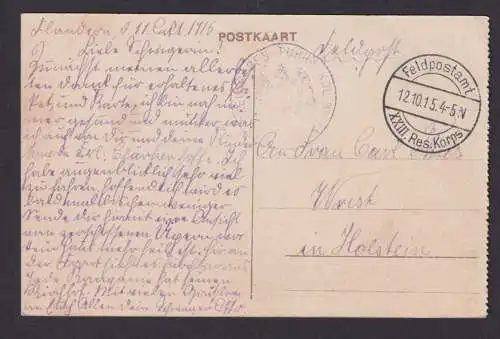 Ypern Flandern Belgien Feldpost Jugendstil Ansichtskarte Stadtansichten n. Wrist