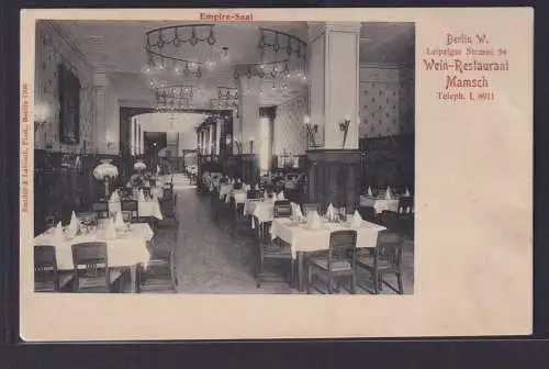 Ansichtskarte Berlin Wein Restaurant Mamsch Empire Saal Gastronomie