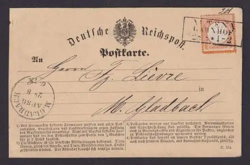 Bahnpost Deutsches Reich Brustschild EF 3 Postkarte R3 Altena Bahnhof NRW