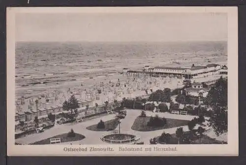 Ansichtskarte Ostseebad Zinnowitz Mecklenburg-Vorpommern Badestrand m Herrenbad