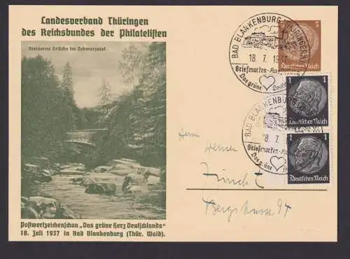 Briefmarken Deutsches Reich Privatganzsache PP Philatelie Blankenburg Thüringen