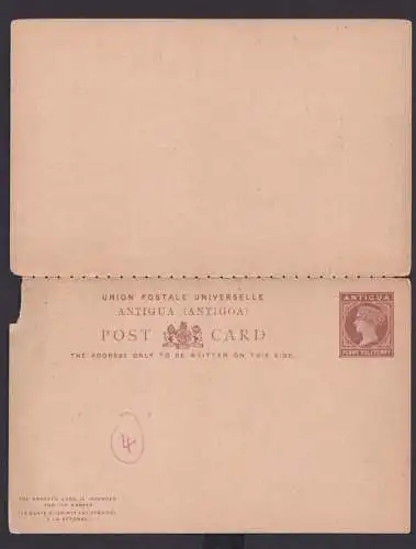 Briefmarken Britische Kolonien Antigua Ganzsache Queen Victoria Frage & Antwort