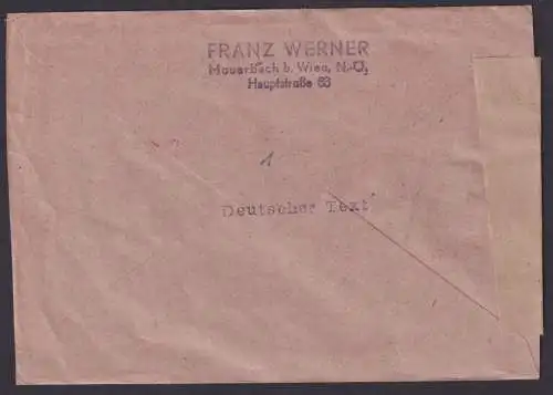 Österreich Zensur Brief MIF Landschaften toller SST Philatelie Wien Briefmarken