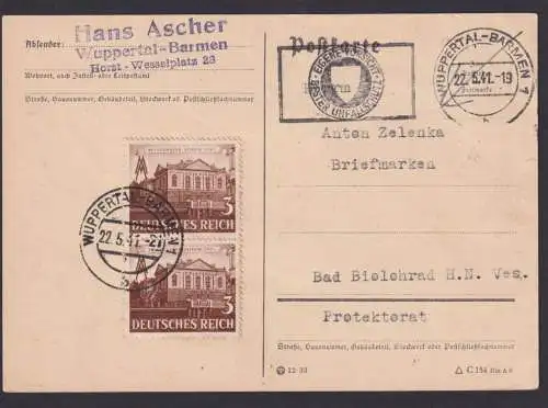 Wuppertal Barmen Deutsches Reich MEF 764 Leipzig Messe Postkarte