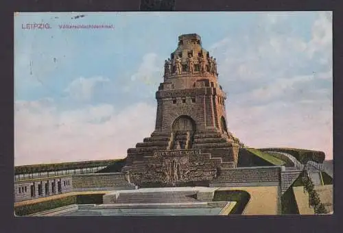 Ansichtskarte Leipzig Sachsen Völkerschlachtdenkmal nach Brefeld Saarland