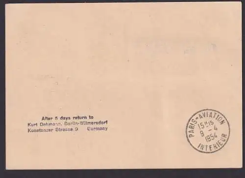 Flugpost Brief Air Mail DDR Ganzsache gute Zuleitung Air France Postflug Hamburg