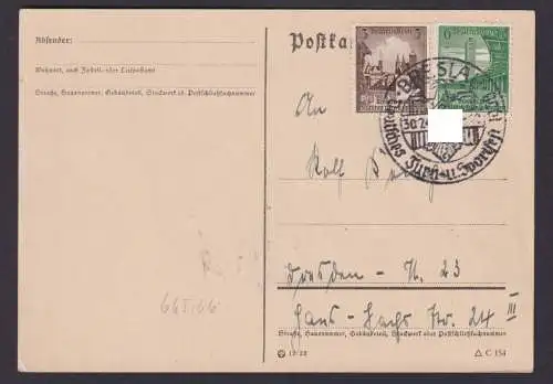 Deutsches Reich Postkarte Breslau SST Deutsches Turn u. Sportfest Dresden