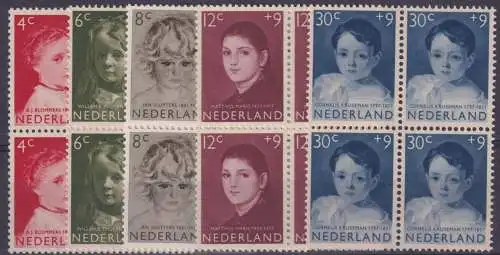 Niederlande 707-711 Voor het Kind Viererblock Luxus postfrisch Kat-Wert 56,00++