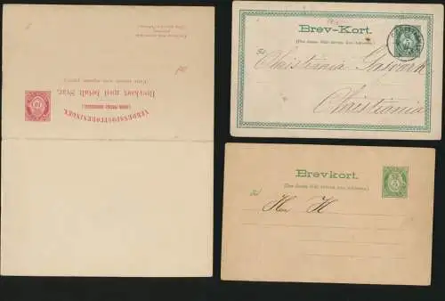 Norwegen Lot 4 Ganzsachen dabei 1x Frage & Antwort Norge Lot 4 postal stationery