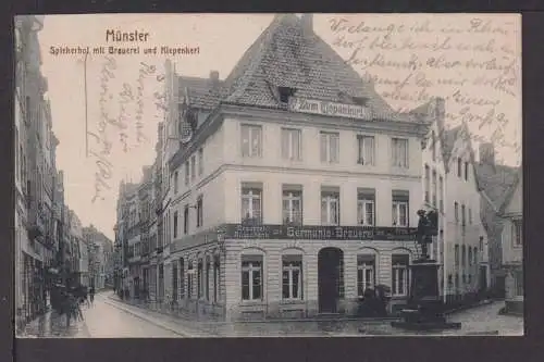 Ansichtskarte Münster NRW 1925 Spickerhof mit Brauerei und Kiepenkerl Schierke