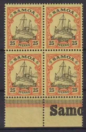 Kolonien Samoa 11 Afrika Viererblock Unterrand Luxus postfrisch MNH gefaltet