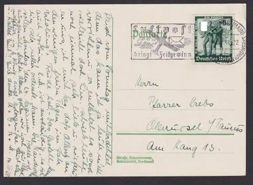 Frankfurt Main Oberursel Taunus Deutsches Reich Postkarte SSt Luftpost bringt