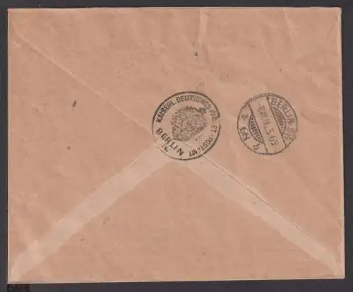 Postsache Deutsches Reich K1 Berlin N. 3 Kaiserlich Dt. Paket Postamt mit gut