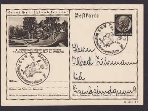 KDF Magdeburg Ganzsache Deutsches Reich SST Briefmarkenwerbeschau Motiv Northeim