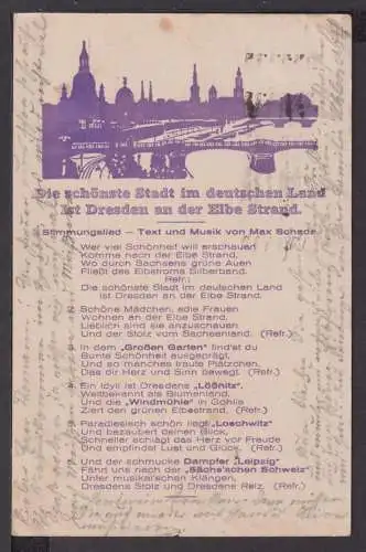 Ansichtskarte Dresden Musik Stimmungslied 1929 Geschwend Bayern