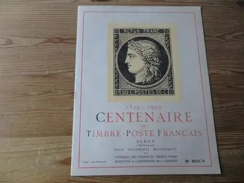 Frankreich Centenaire du Timbre Poste Francais Hundertjahrfeier d. französischen