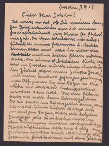 Alliierte Besetzung SBZ Postkarte Annaberg Erzgebirge Sachsen SST 1496 b.1946