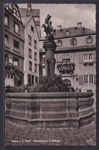 Ansichtskarte Cochem Mosel Marktbrunnen Rathaus Rheinland Pfalz nach Berga