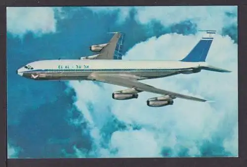 Ansichtskarte Reklame Flugzeug ELAL Israel Airlines Boeing 707