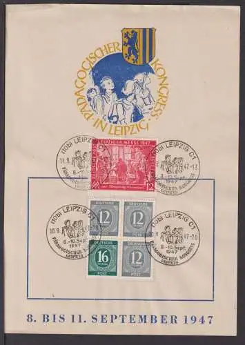 All. Besetzuung inter. Gedenkblatt mit Zusammendruck W 158 Viererblock