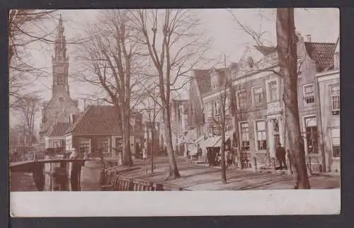 Ansichtskarte Edam Niederlande Stadt mit Gracht und Kirche