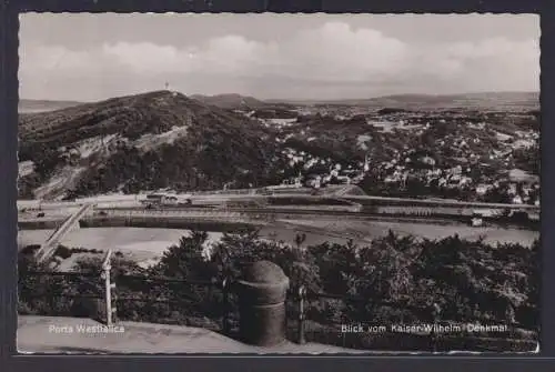 Ansichtskarte Porta Westfalica Totalansicht vom Kaiser Wilhelm Denkmal Fluß