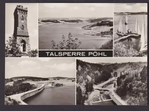 Ansichtskarte Pöhl Sachsen Talsperre Staumauer Juliue Mosen Turm