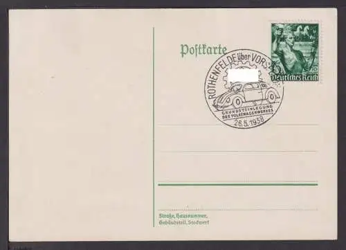 Rothenfelde über Vorsfeld Landpost Deutsches Reich inter SST Auto VW Werk 1938