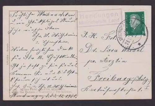 Deutsches Reich viol. R2 Landpoststempel Hendungen Mellrichstadt Bayern auf