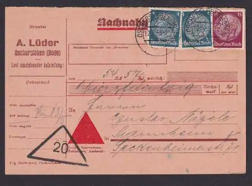 Briefmarken Perfin Lochung Deutsches Reich Brief Nachnahme Hindenburg Perfin