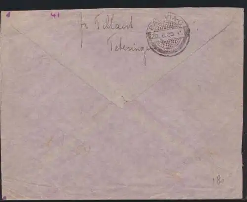 Flugpost air mail Niederlande dekorativer Brief Amsterdam Batavia Ostindien