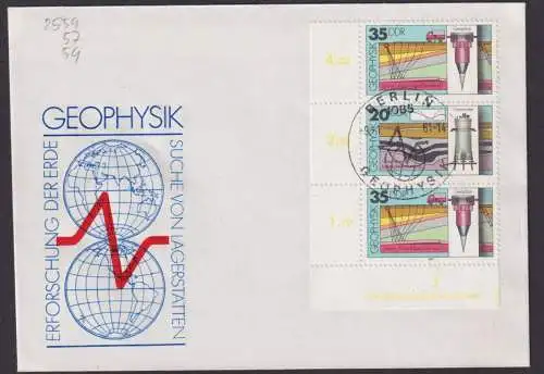 DDR Zusammendruck Druckvermerk Bogenecke Eckrand Geophysik Berlin