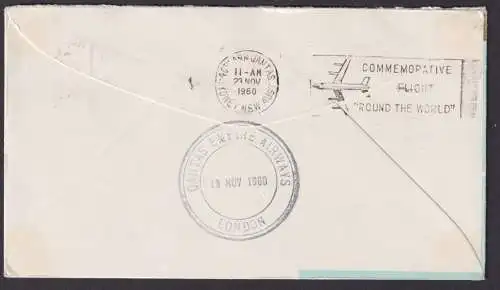 Flugpost Air Mail Brief Australien EF 5 sh. Boeing 707 Qantas nach Sydney New