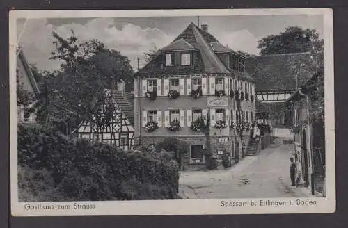 Ansichtskarte Ettlingen Baden-Württemberg Spessart Gasthaus zum Strauss