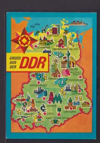 DDR Militaria tolle Ansichtskarte Landkarte Manöver Waffenbrüderschaft 1970