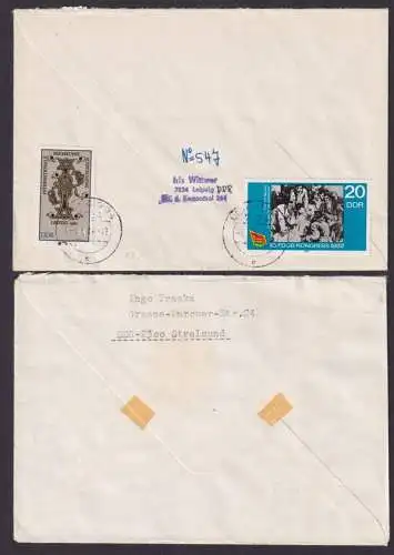 DDR Brief 2697-2698 Buchkunst Ausstellung 4 Belege Varianten Zusammendruck