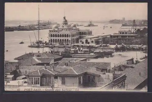 Ansichtskarte Port Said Ägypten Hafenblick Meer Schiffe