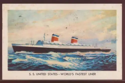 Ansichtskarte Schiff SChiffspost S.S, United States Word's fastet Liner South