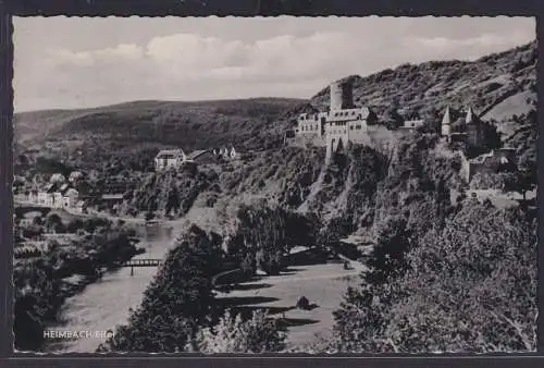 Ansichtskarte Heimbach Eifel Rur Fluss Brücke Burg Landschaft Wald NRW nach