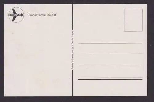 Flugpost Brief Air Mail Swissair Transatlantic DC-6 B selt. Flugkarte Stewardess