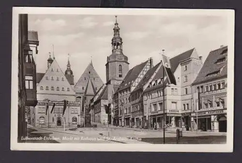 Ansichtskarte Eisleben Lutherstadt Sachsen Anhalt Markt Rathaus St. Andreas