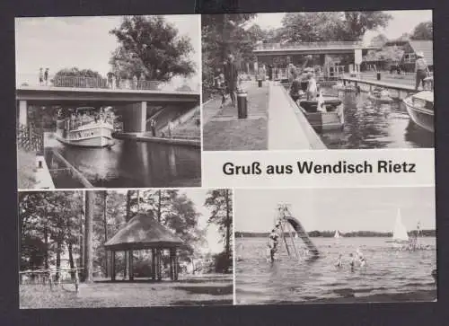 Ansichtskarte Wendisch Rietz Brandenburg Erholung Boote Strandbad Verlag Bild